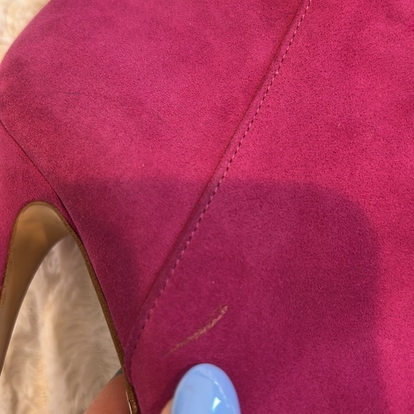 Michael Kors Fuchsia ostrich Feathered Women's Ankle Boots size 8 women’s - Picture 4 of 10